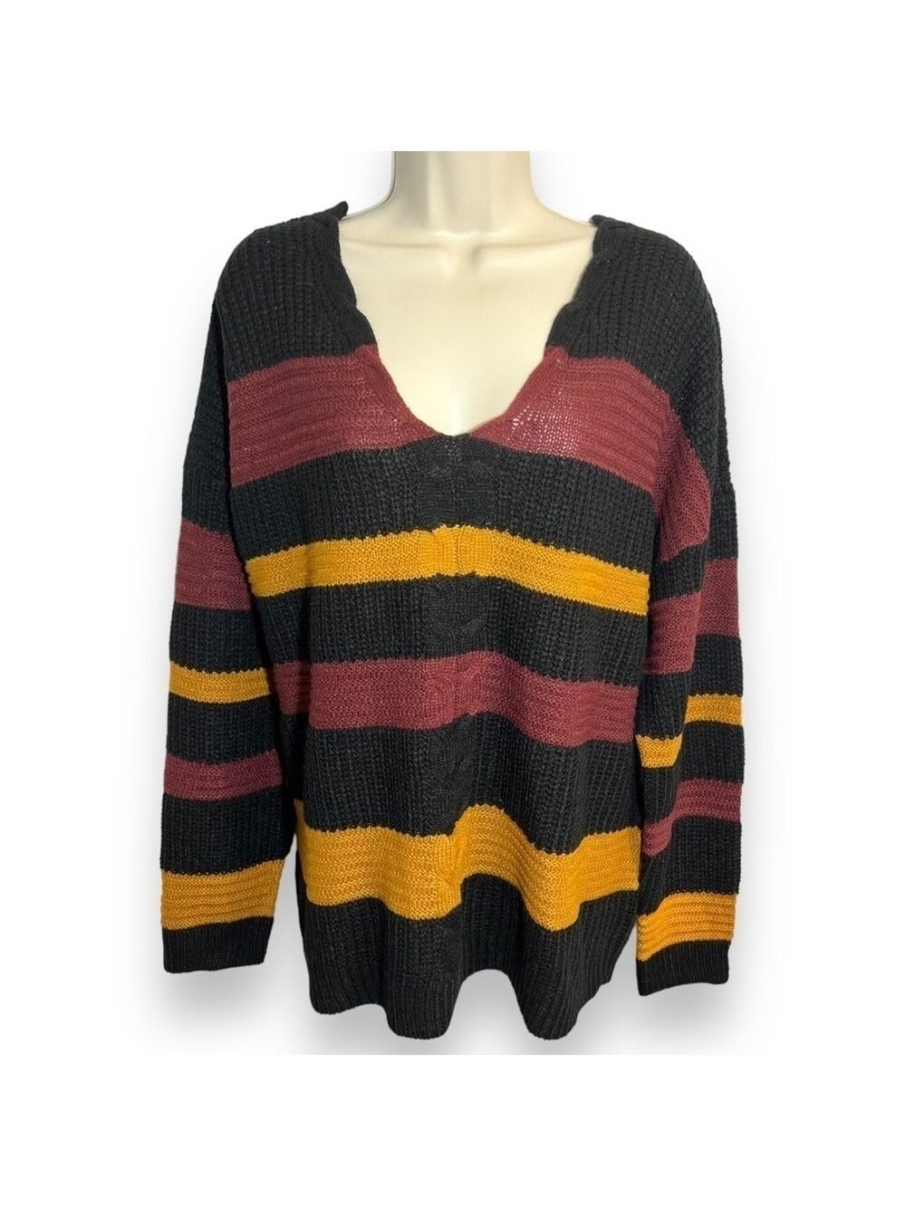 FULL Circle Trends Juniors Drop Shoulder Lace-Up Pullover Size 3X